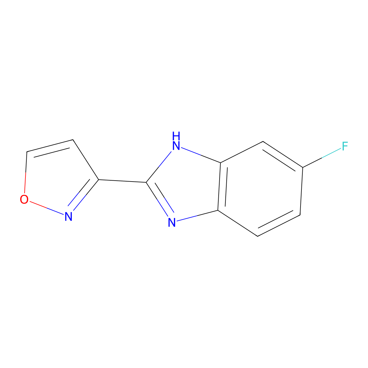 5-fluoro-2-(1,2-oxazol-3-yl)-1H-1,3-benzodiazole molecular structure, CAS 1339020-09-5