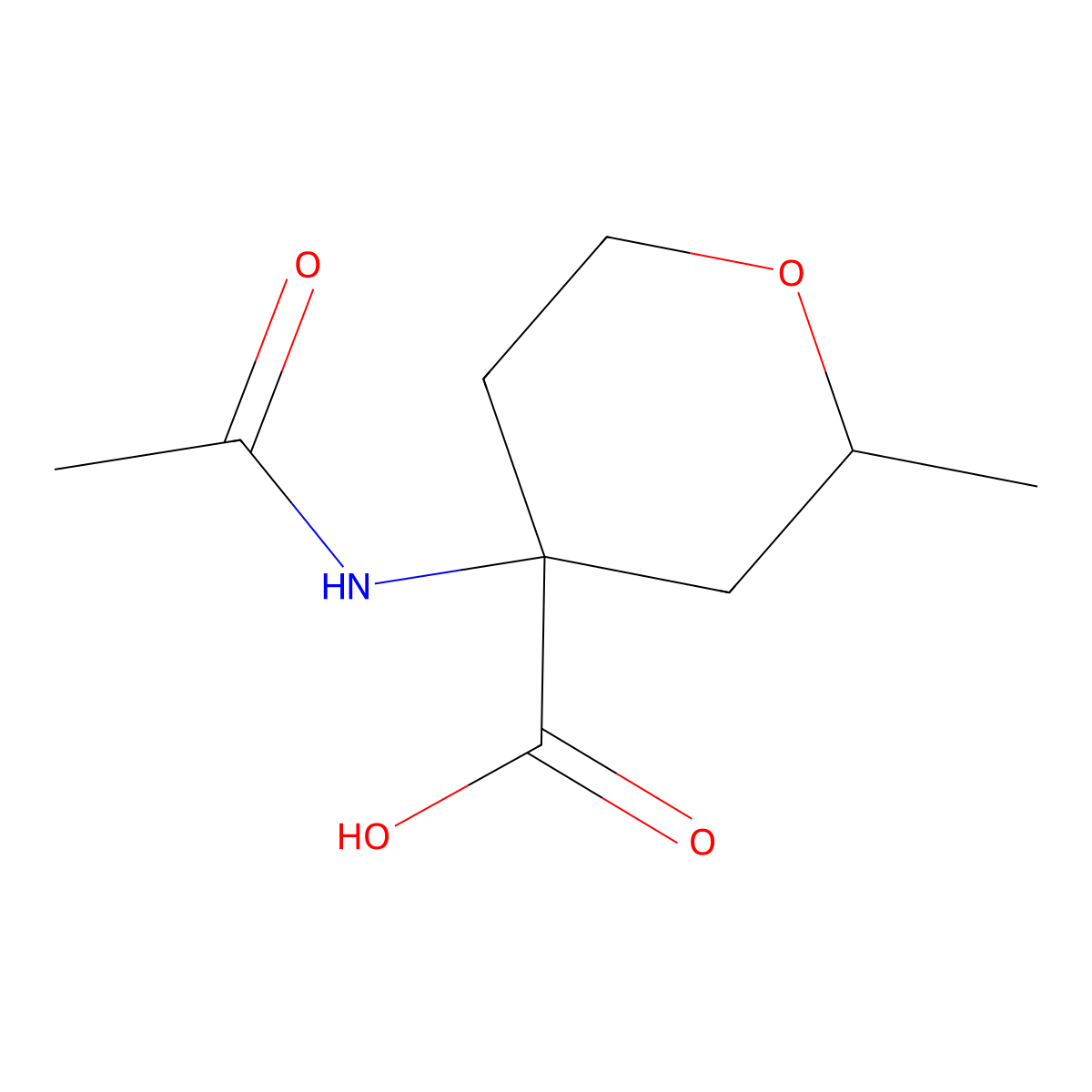 4-Acetamido-2-methyloxane-4-carboxylic acid molecular structure, CAS 1339020-23-3