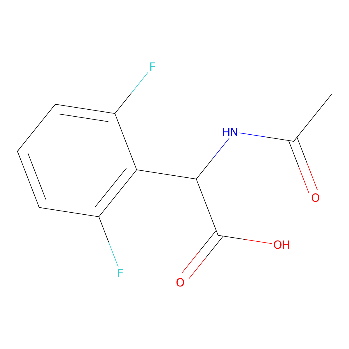 2-(2,6-Difluorophenyl)-2-acetamidoacetic acid molecular structure, CAS 1339020-64-2