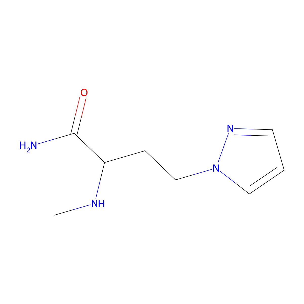 2-(Methylamino)-4-(1h-pyrazol-1-yl)butanamide molecular structure, CAS 1339022-40-0