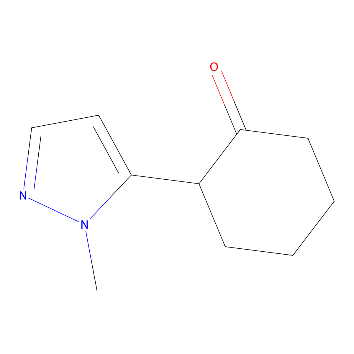 2-(1-methyl-1H-pyrazol-5-yl)cyclohexan-1-one molecular structure, CAS 1339022-90-0