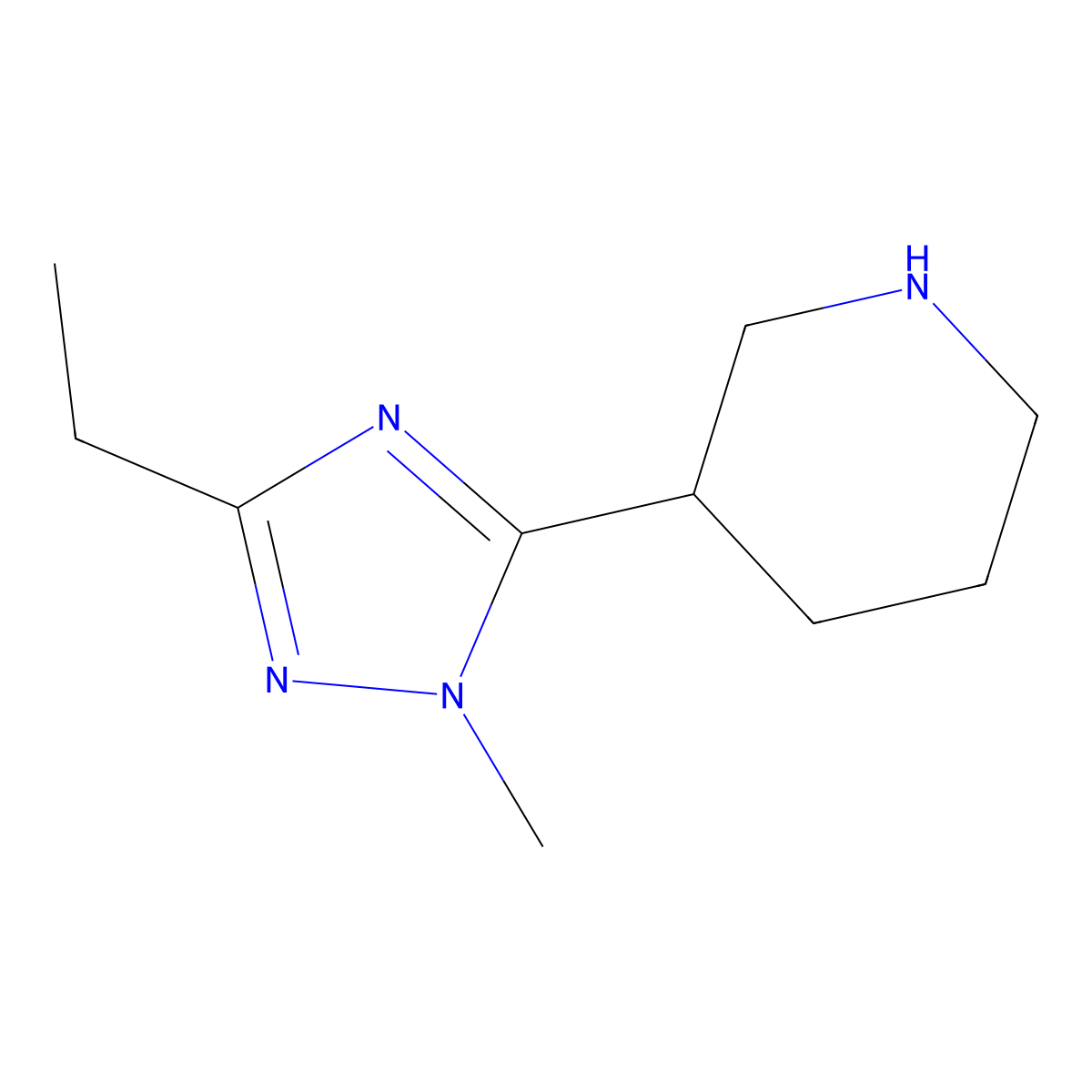 3-(3-Ethyl-1-methyl-1h-1,2,4-triazol-5-yl)piperidine molecular structure, CAS 1339025-88-5