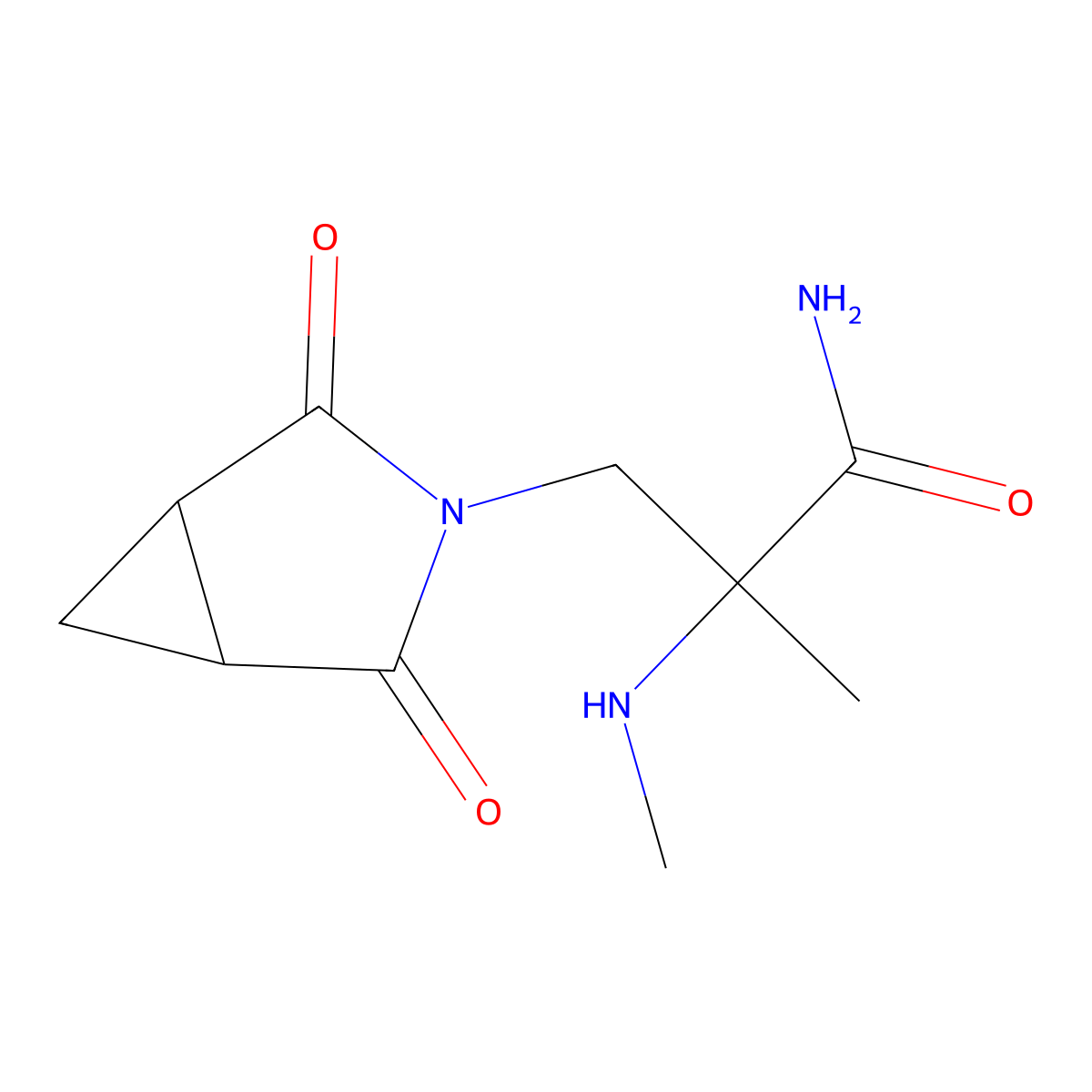 3-(2,4-Dioxo-3-azabicyclo[3.1.0]hexan-3-yl)-2-methyl-2-(methylamino)propanamide molecular structure, CAS 1339026-80-0