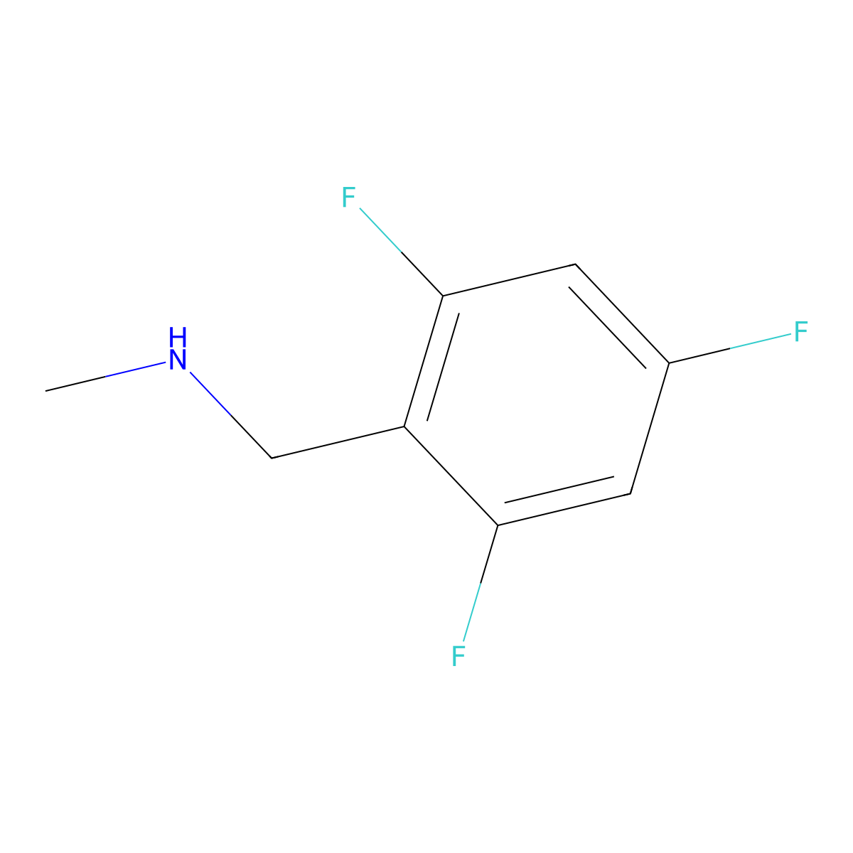 N-methyl-1-(2,4,6-trifluorophenyl)methanamine molecular structure, CAS 1339027-26-7