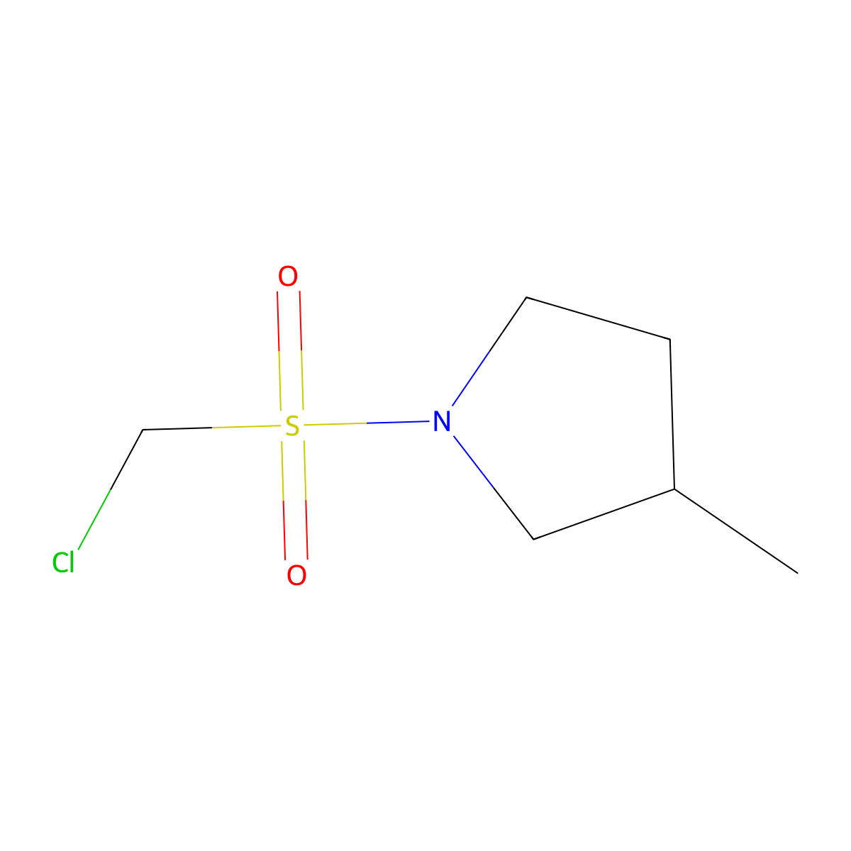 1-Chloromethanesulfonyl-3-methylpyrrolidine molecular structure, CAS 1339029-99-0