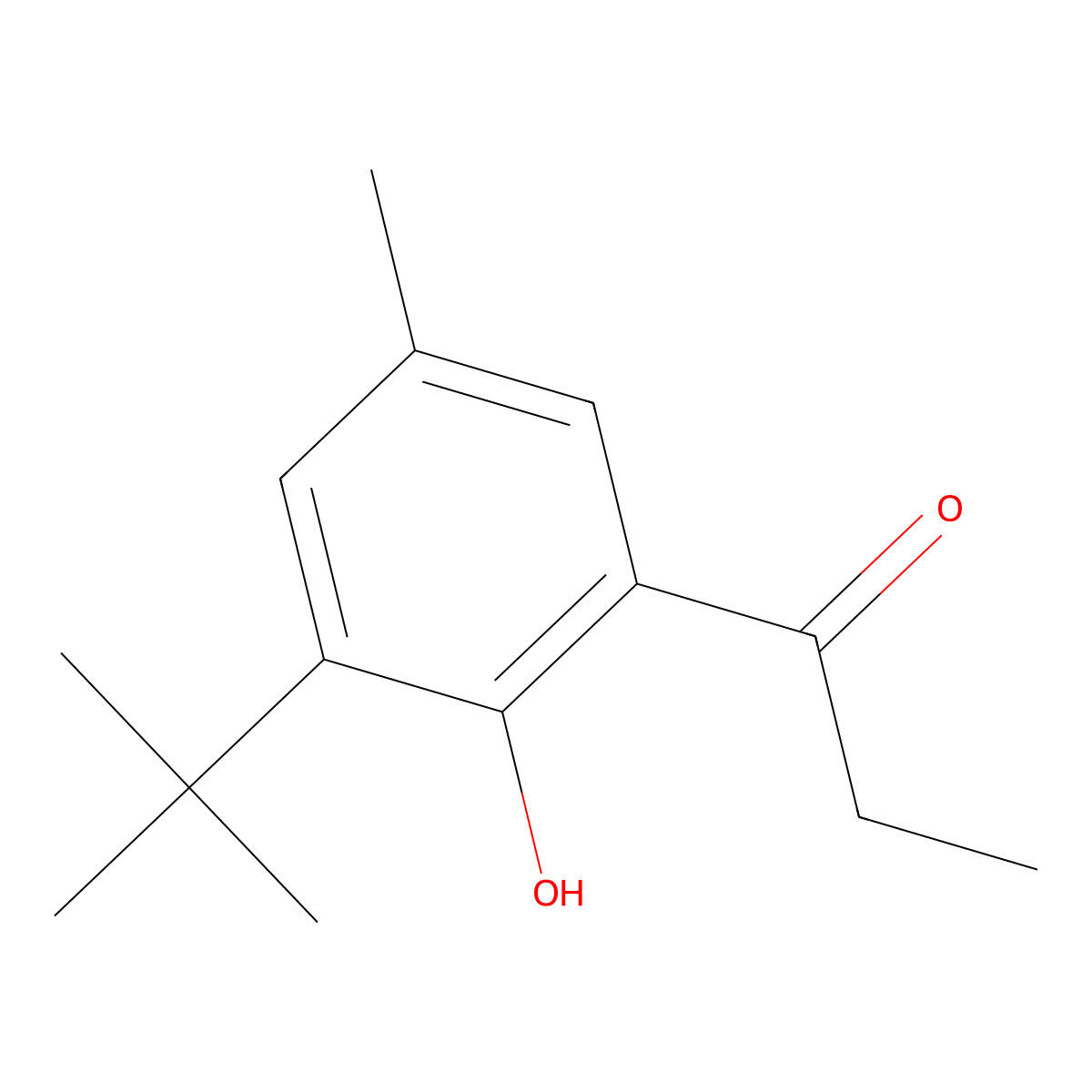 1-(3-Tert-butyl-2-hydroxy-5-methylphenyl)propan-1-one molecular structure, CAS 133903-09-0