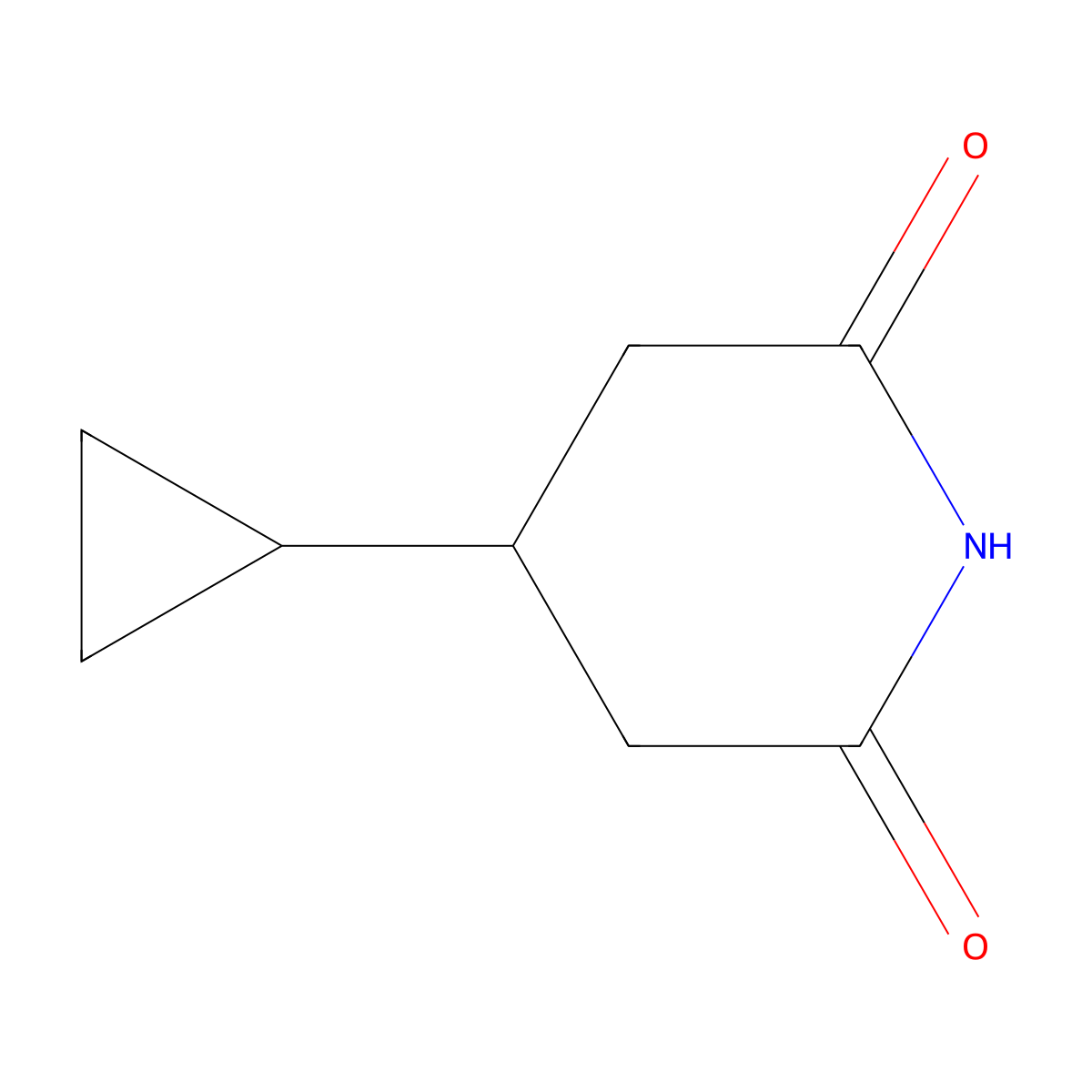 4-Cyclopropylpiperidine-2,6-dione molecular structure, CAS 1339030-55-5