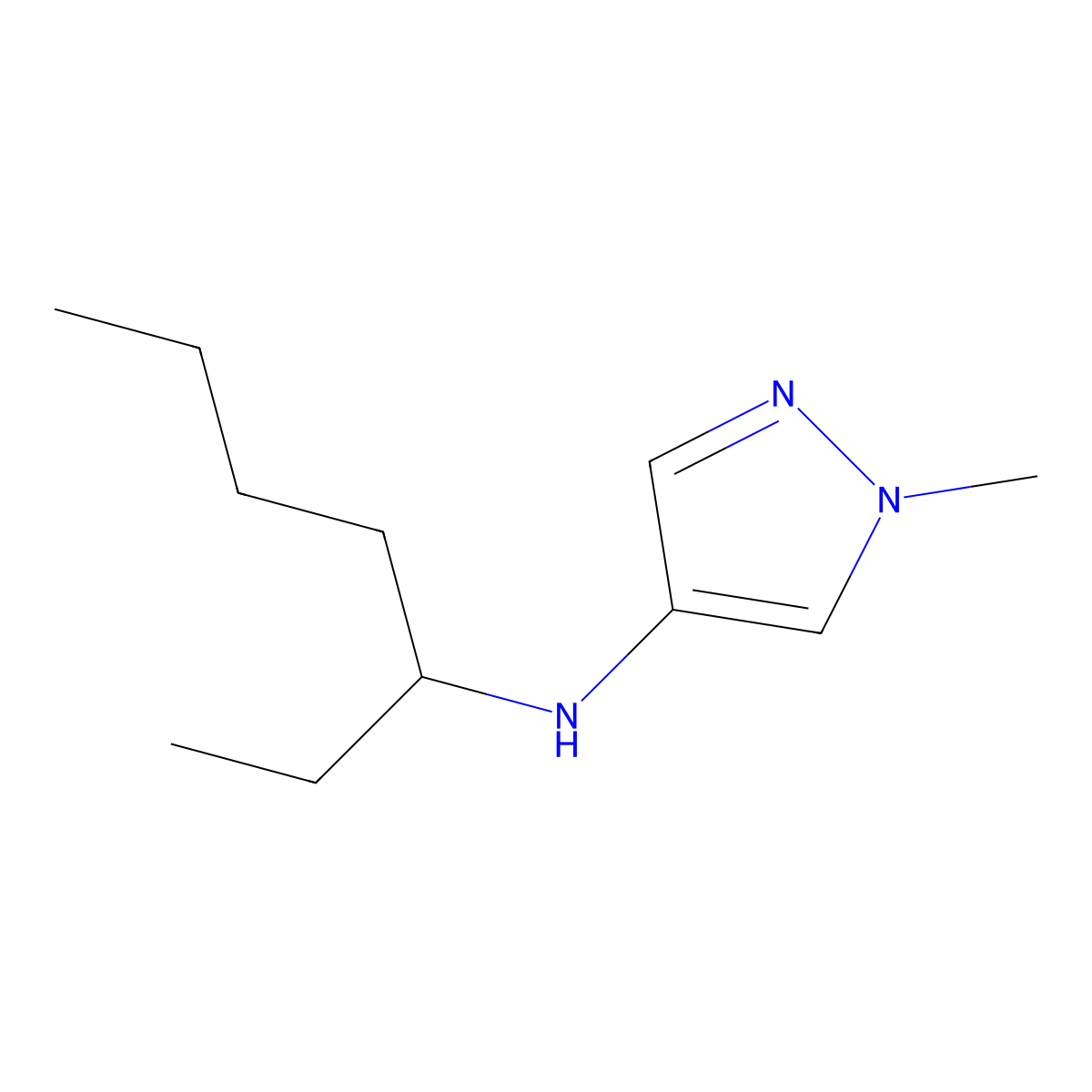 N-(Heptan-3-yl)-1-methyl-1H-pyrazol-4-amine molecular structure, CAS 1339030-66-8