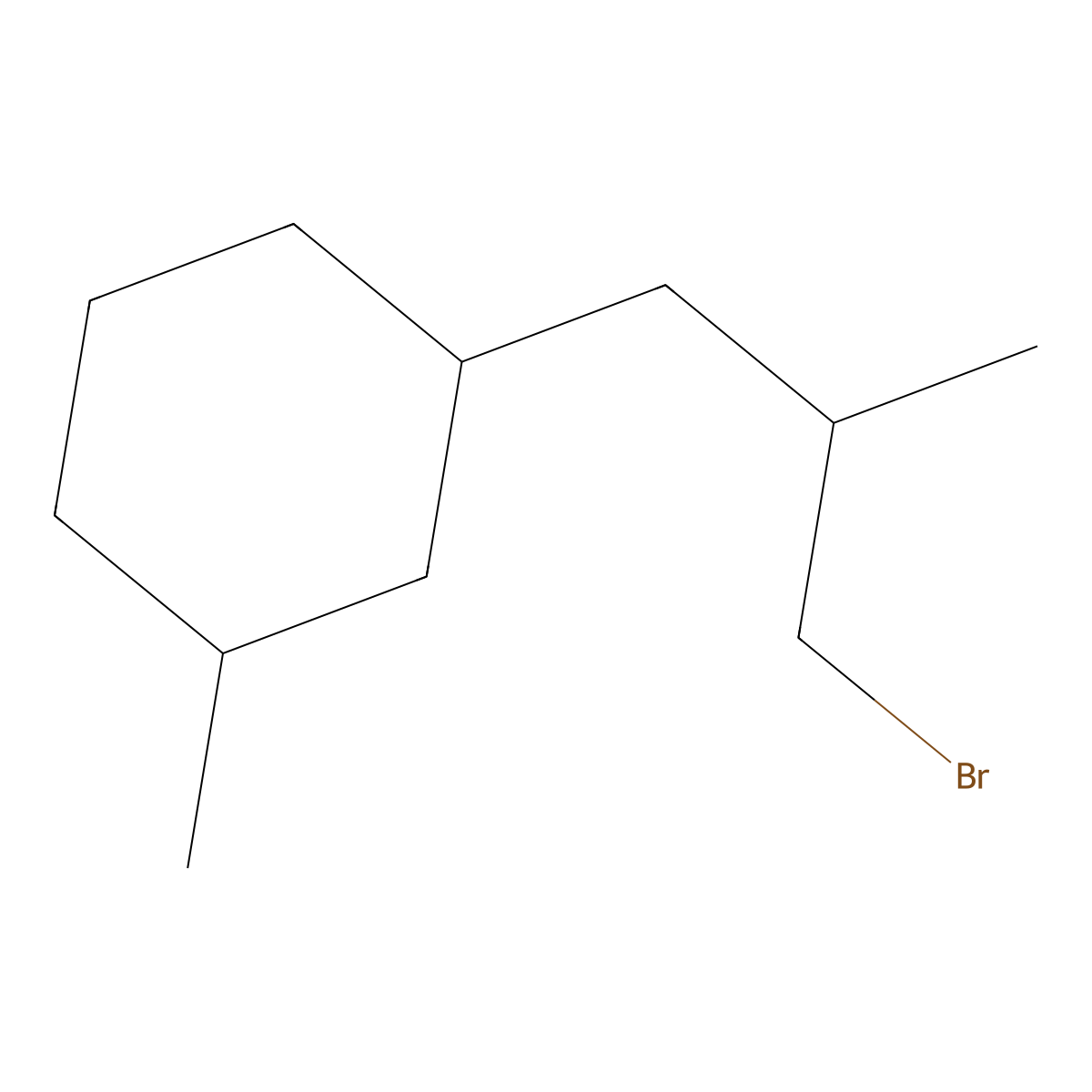 1-(3-Bromo-2-methylpropyl)-3-methylcyclohexane molecular structure, CAS 1339035-68-5