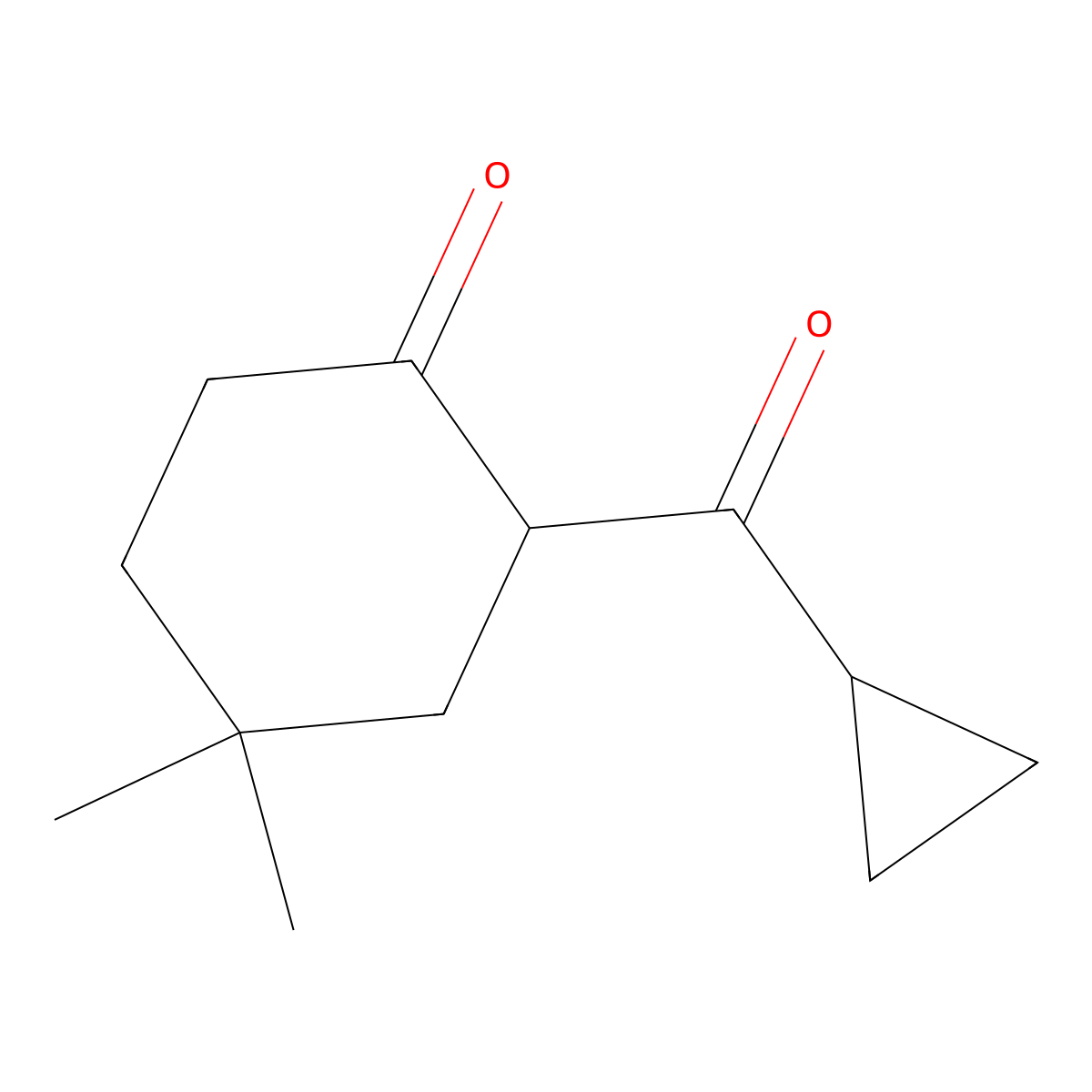 2-Cyclopropanecarbonyl-4,4-dimethylcyclohexan-1-one molecular structure, CAS 1339037-59-0
