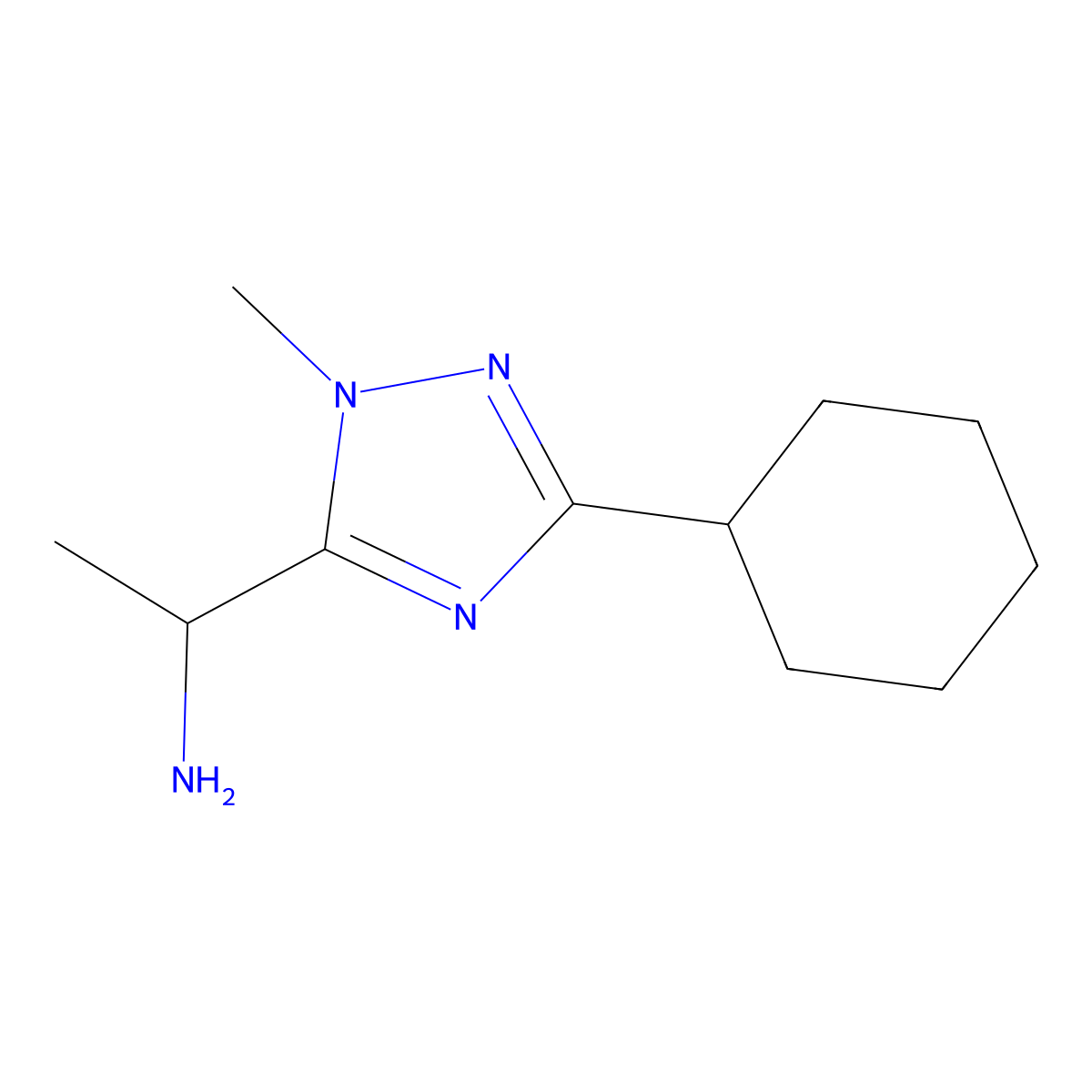 1-(3-Cyclohexyl-1-methyl-1h-1,2,4-triazol-5-yl)ethan-1-amine molecular structure, CAS 1339038-67-3