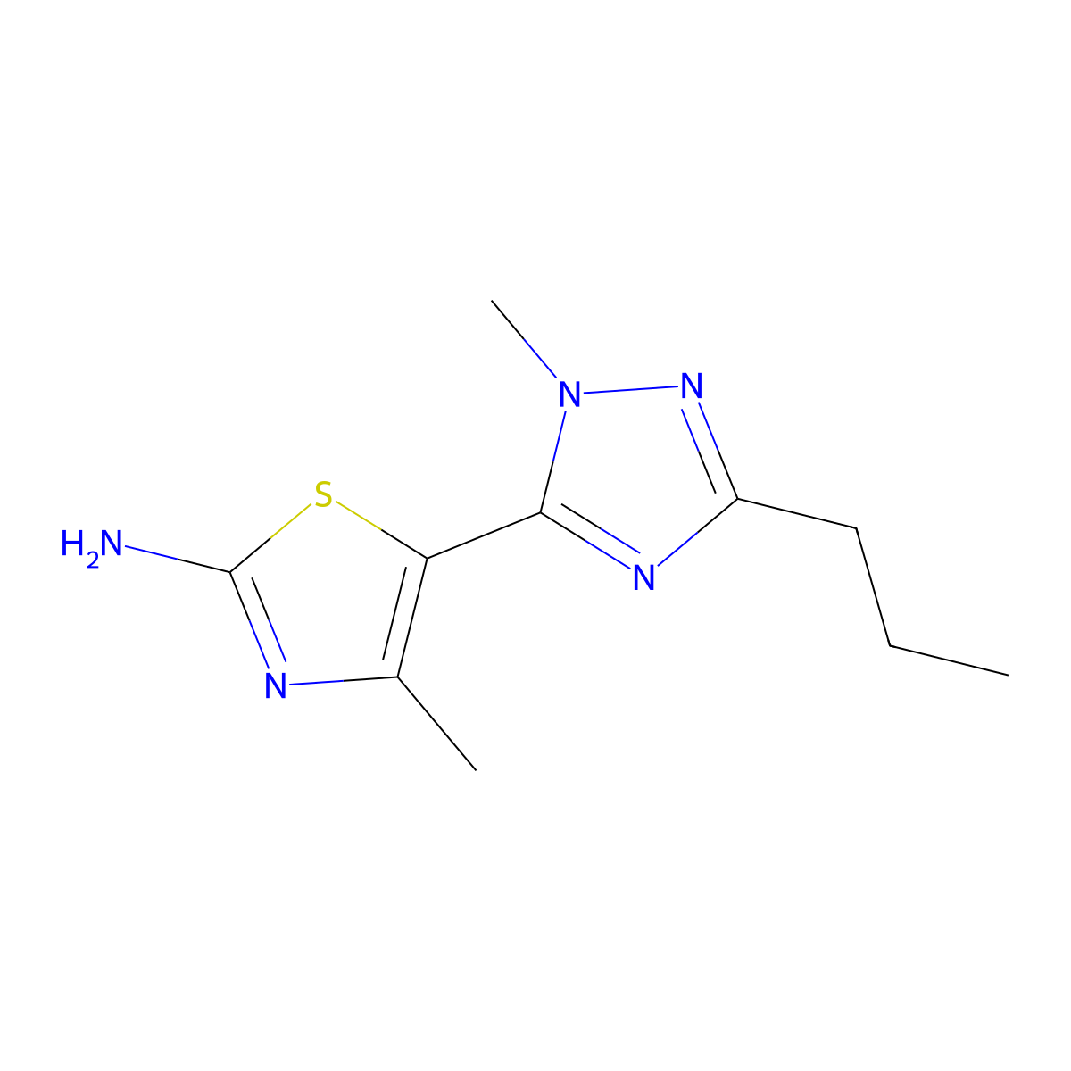 4-Methyl-5-(1-methyl-3-propyl-1h-1,2,4-triazol-5-yl)thiazol-2-amine molecular structure, CAS 1339039-72-3