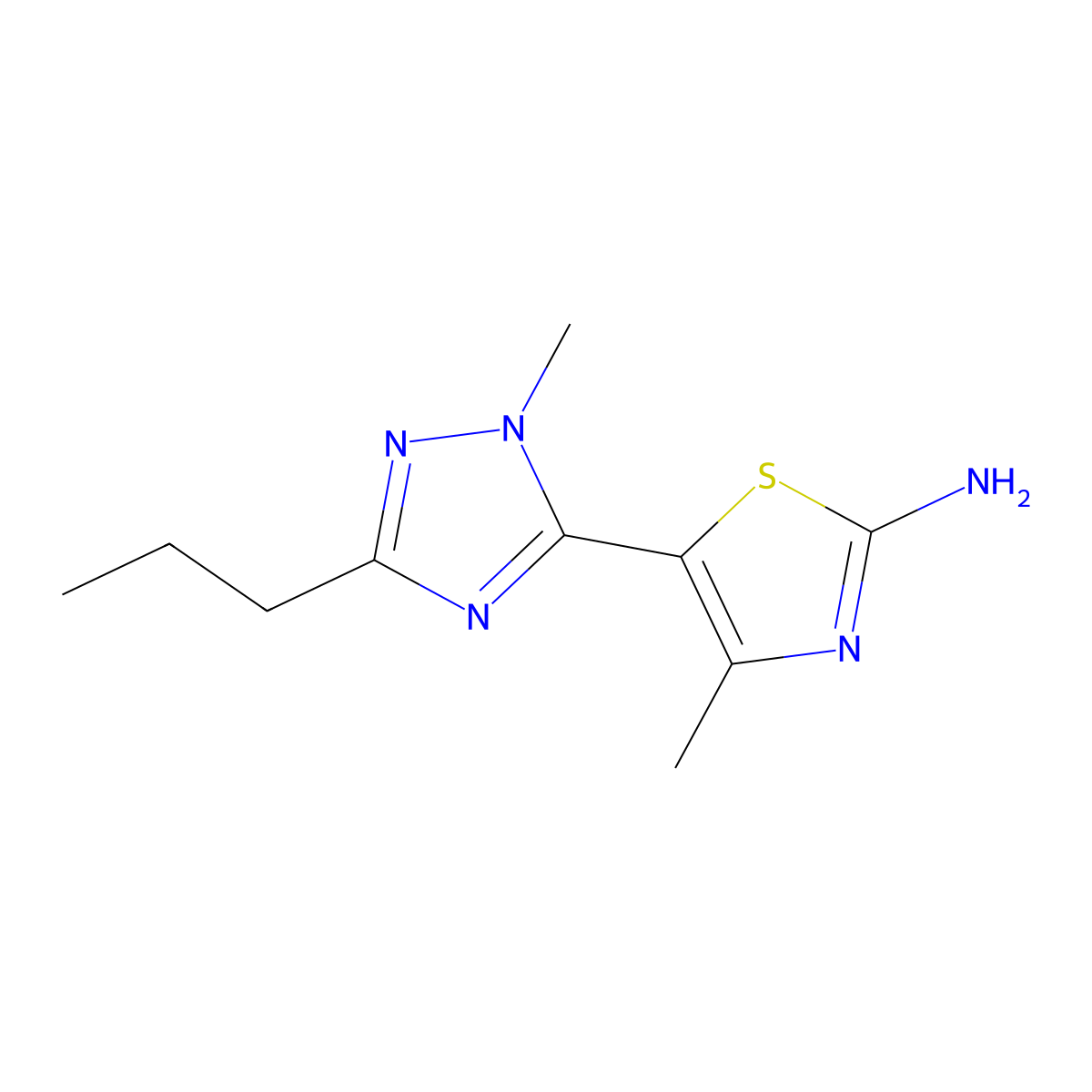 4-Methyl-5-(1-methyl-3-propyl-1h-1,2,4-triazol-5-yl)thiazol-2-amine molecular structure, CAS 1339039-72-3