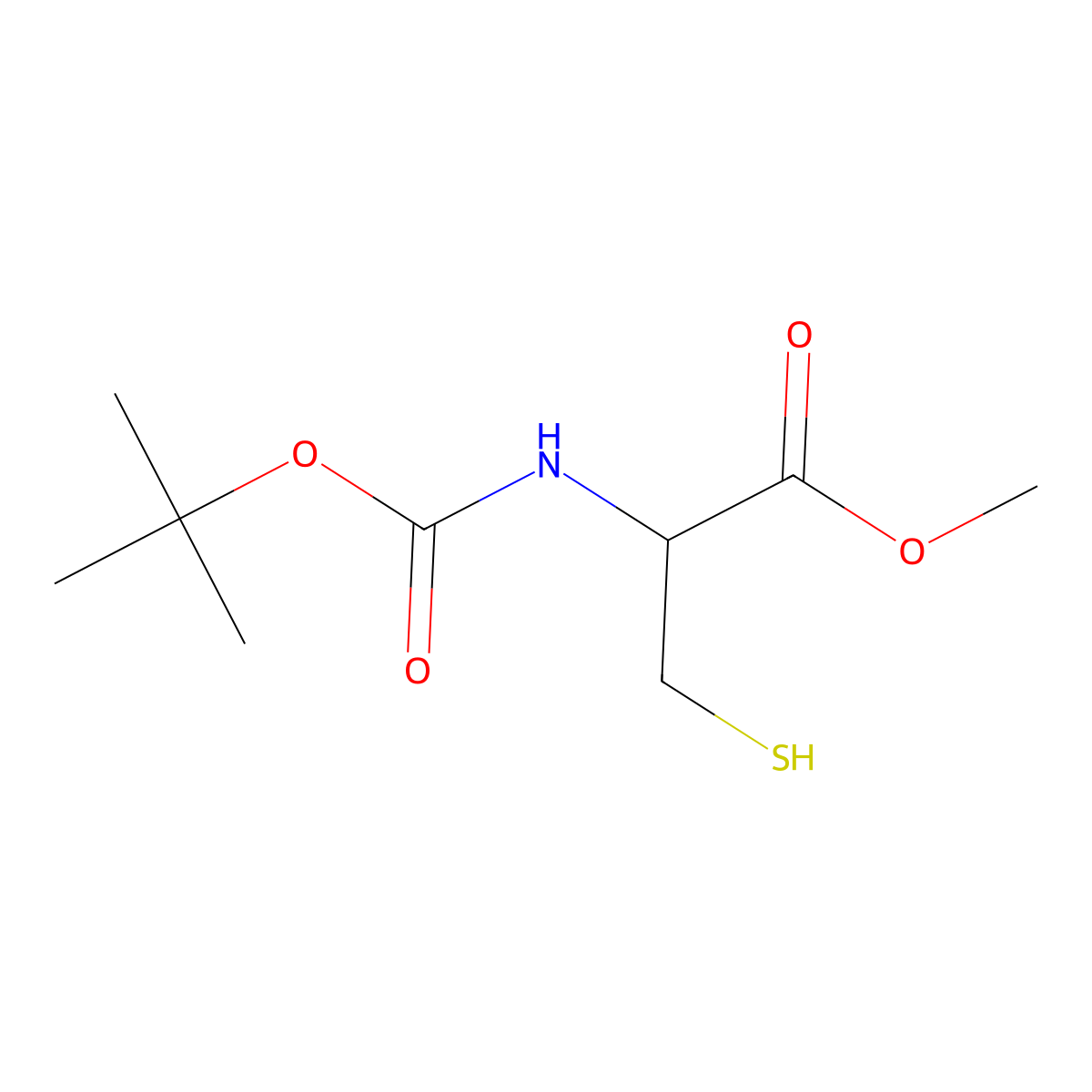 n-Boc-d-cysteine methyl ester molecular structure, CAS 133904-67-3