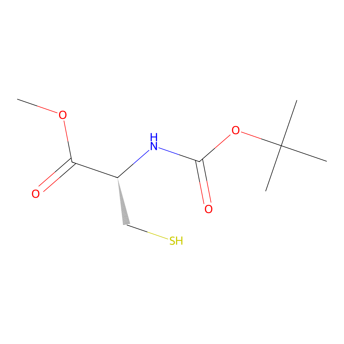 n-Boc-d-cysteine methyl ester molecular structure, CAS 133904-67-3