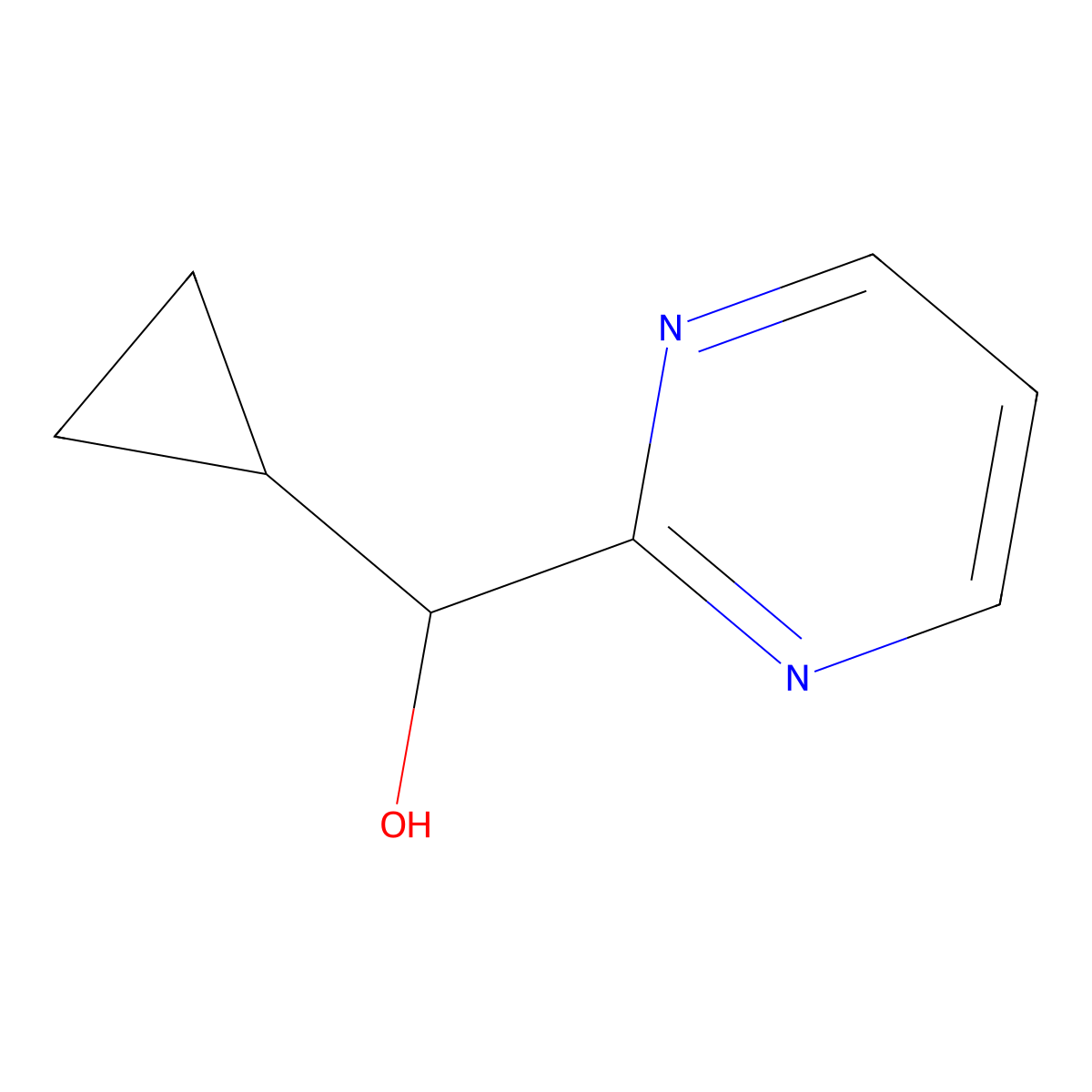 Cyclopropyl(pyrimidin-2-yl)methanol molecular structure, CAS 1339040-34-4