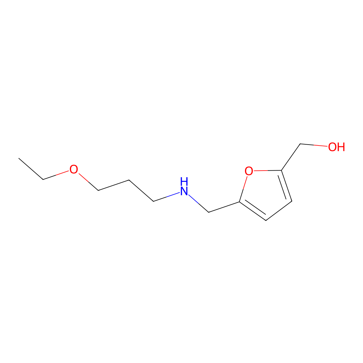 (5-{[(3-Ethoxypropyl)amino]methyl}furan-2-yl)methanol molecular structure, CAS 1339040-55-9