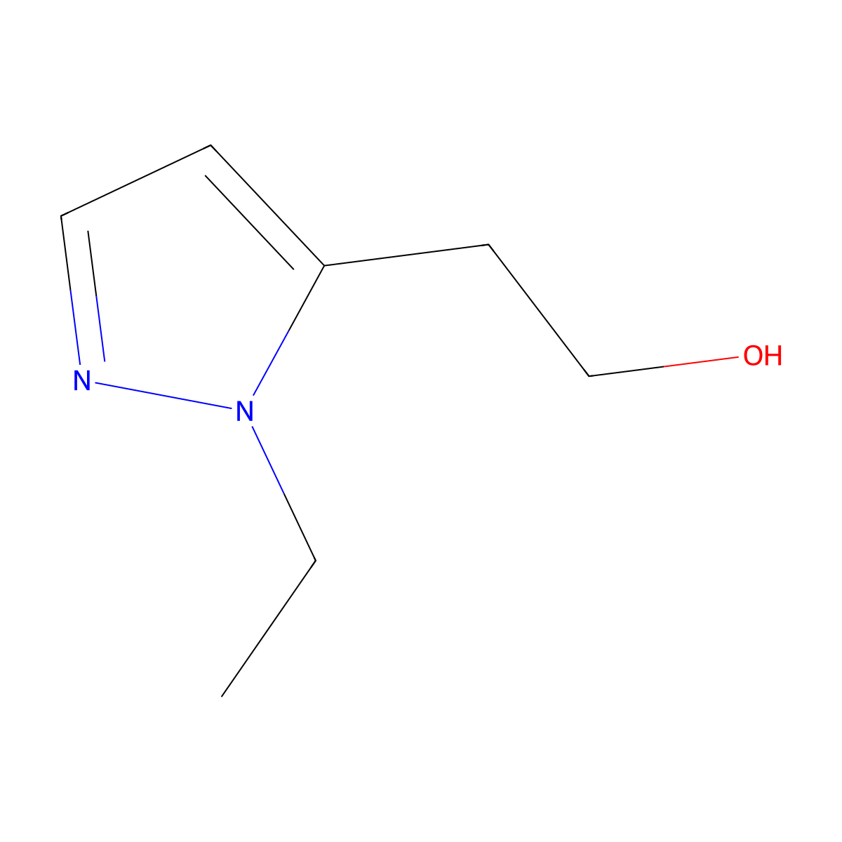 2-(1-ethyl-1H-pyrazol-5-yl)ethan-1-ol molecular structure, CAS 1339043-30-9