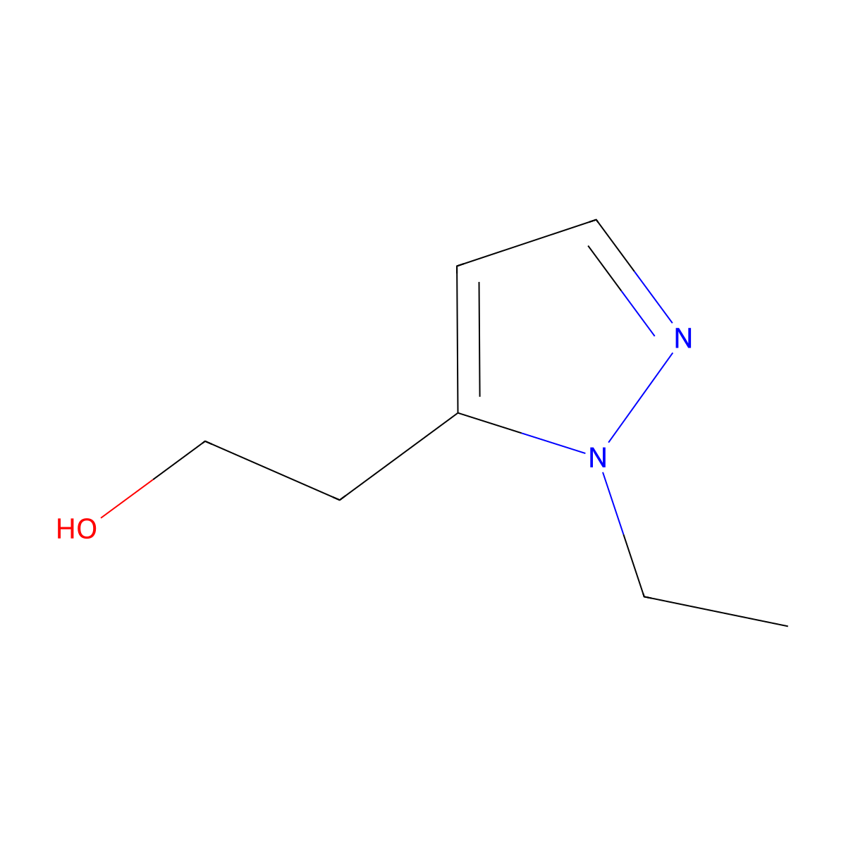 2-(1-ethyl-1H-pyrazol-5-yl)ethan-1-ol molecular structure, CAS 1339043-30-9