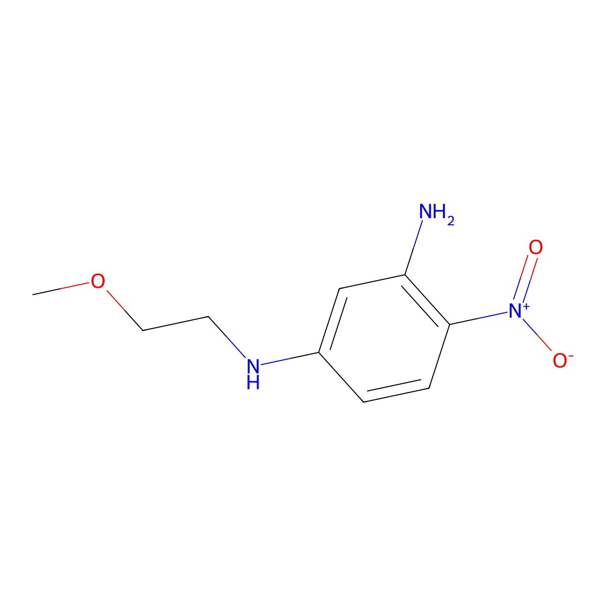 1-N-(2-methoxyethyl)-4-nitrobenzene-1,3-diamine molecular structure, CAS 1339046-59-1