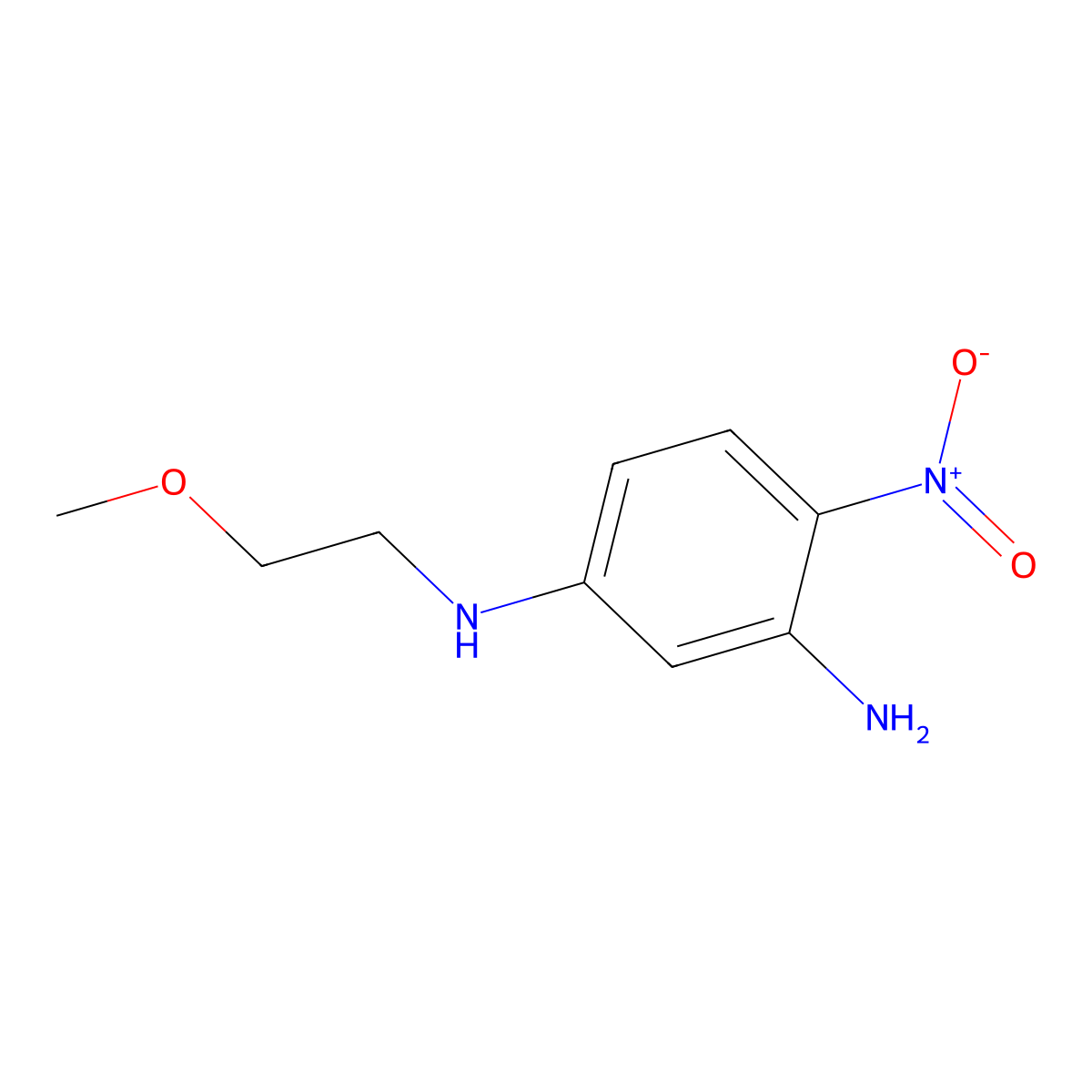 1-N-(2-methoxyethyl)-4-nitrobenzene-1,3-diamine molecular structure, CAS 1339046-59-1