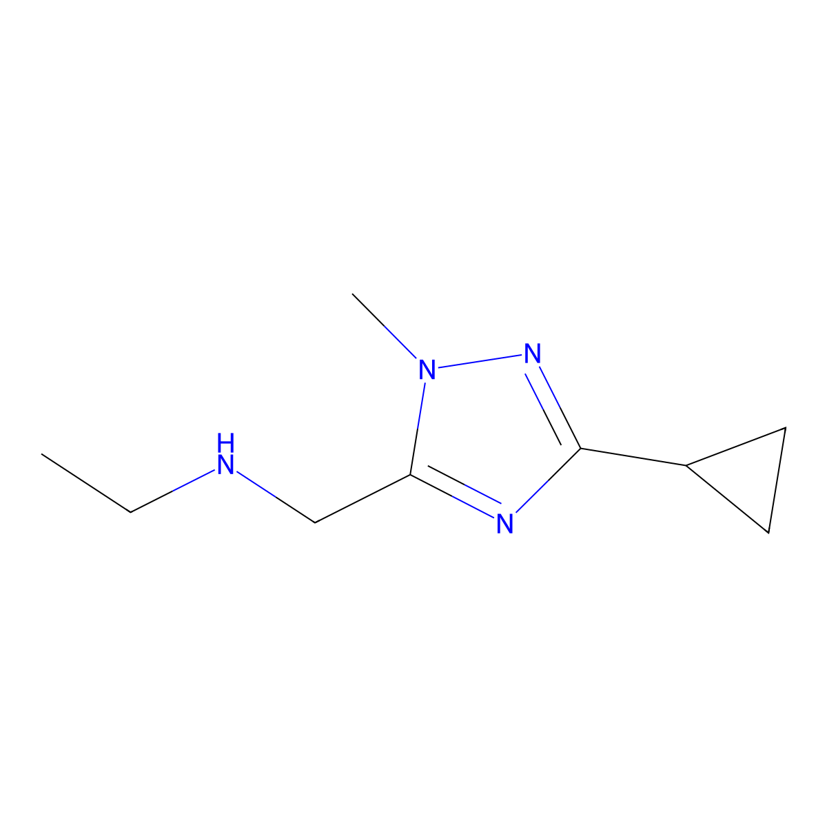 n-((3-Cyclopropyl-1-methyl-1h-1,2,4-triazol-5-yl)methyl)ethanamine molecular structure, CAS 1339047-92-5