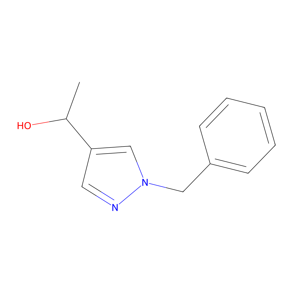 1-(1-Benzyl-1H-pyrazol-4-yl)-ethanol molecular structure, CAS 1339048-98-4