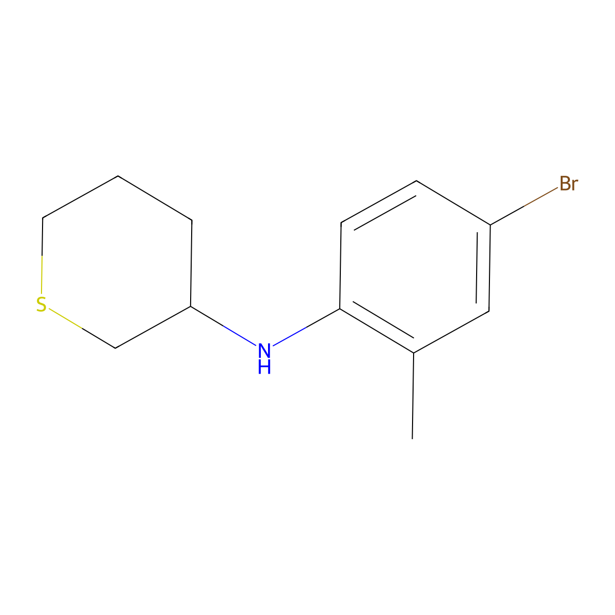 N-(4-bromo-2-methylphenyl)thian-3-amine molecular structure, CAS 1339049-26-1