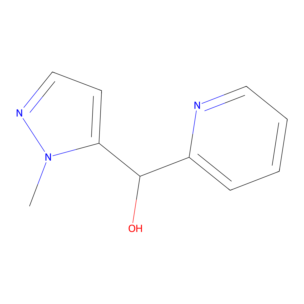 (1-Methyl-1H-pyrazol-5-yl)(pyridin-2-yl)methanol molecular structure, CAS 1339049-53-4