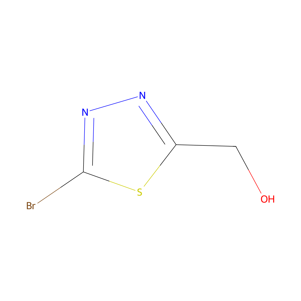 (5-Bromo-1,3,4-thiadiazol-2-yl)methanol molecular structure, CAS 1339055-00-3
