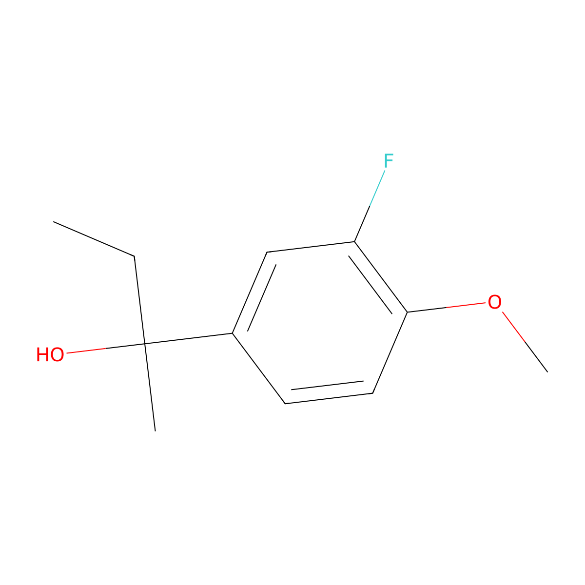 2-(3-Fluoro-4-methoxyphenyl)-2-butanol molecular structure, CAS 1339055-65-0