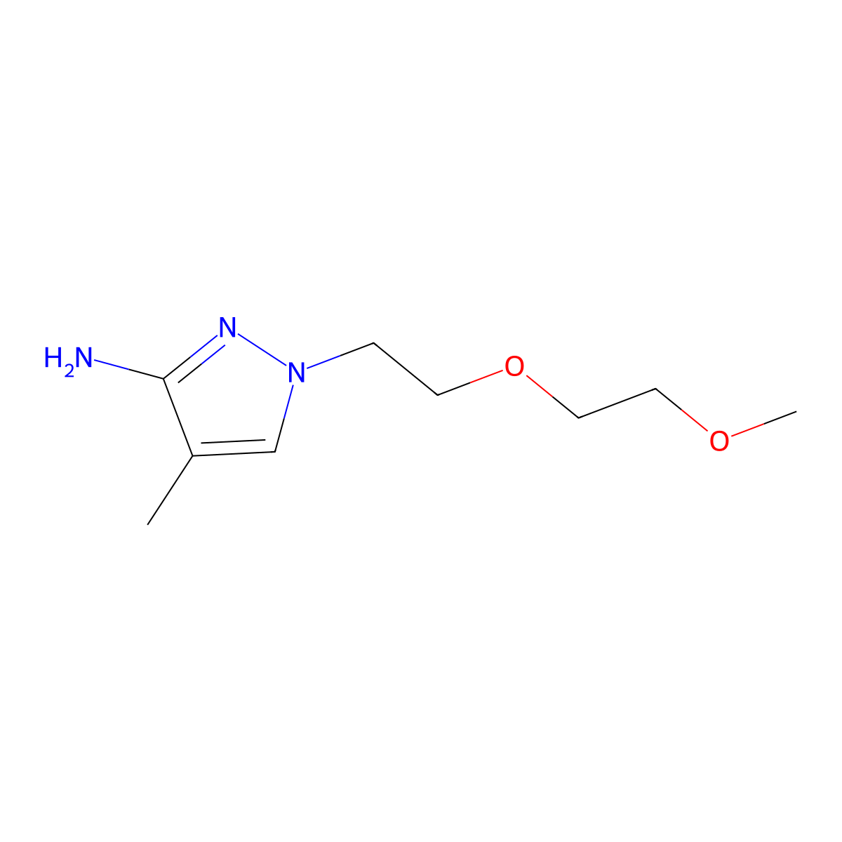 1-(2-(2-Methoxyethoxy)ethyl)-4-methyl-1h-pyrazol-3-amine molecular structure, CAS 1339055-74-1