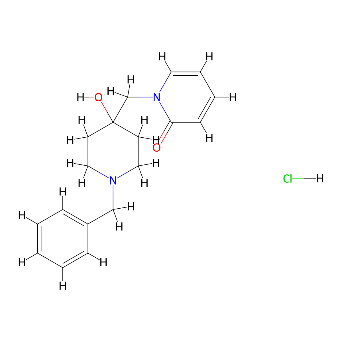 Hypidone (hydrochloride) molecular structure, CAS 1339058-04-6