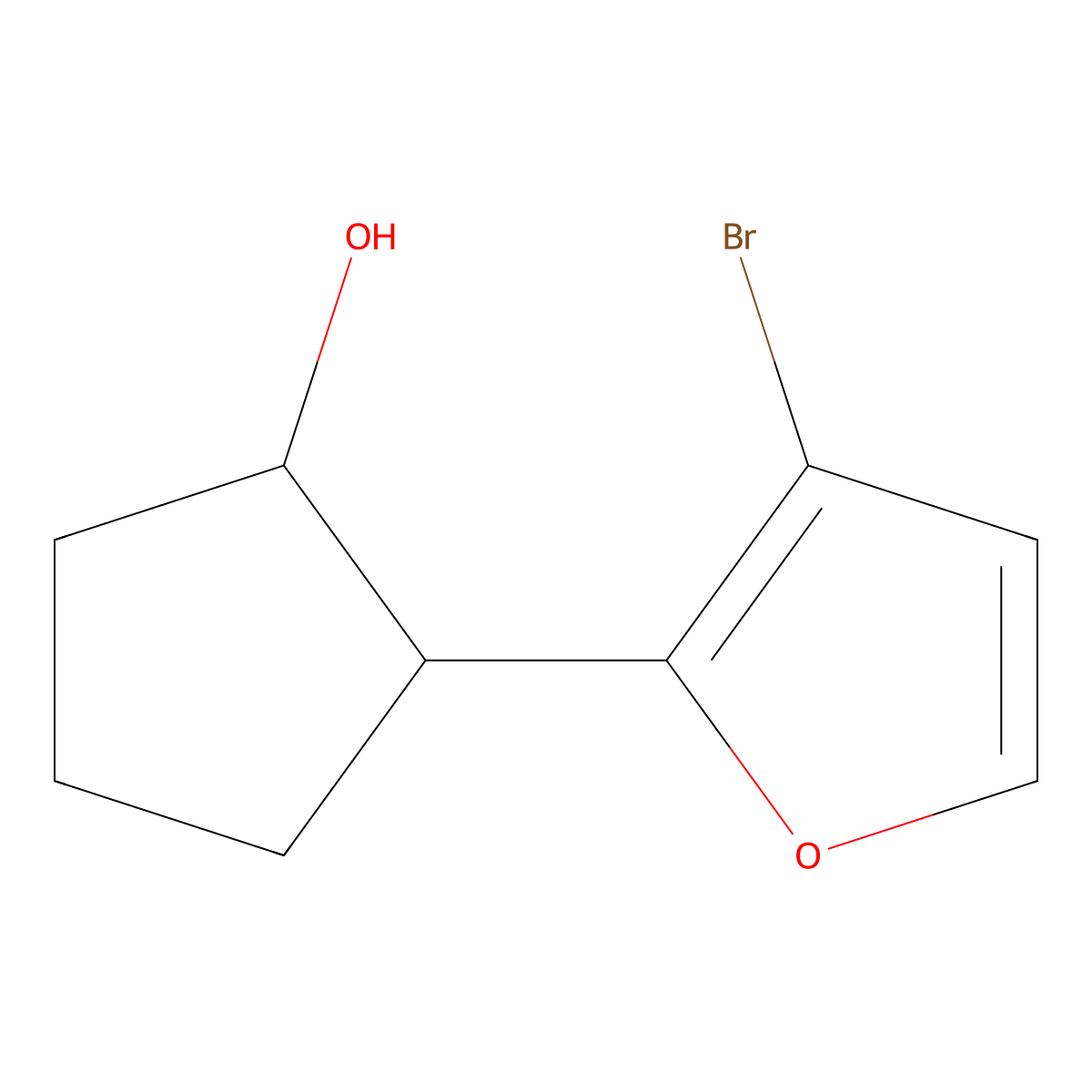 2-(3-Bromofuran-2-yl)cyclopentan-1-ol molecular structure, CAS 1339058-26-2