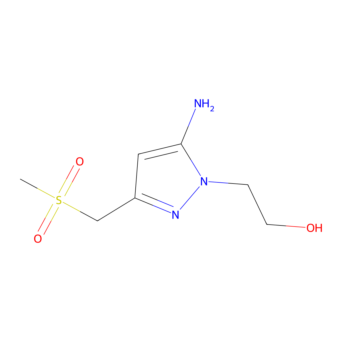 2-(5-Amino-3-((methylsulfonyl)methyl)-1h-pyrazol-1-yl)ethan-1-ol molecular structure, CAS 1339058-55-7