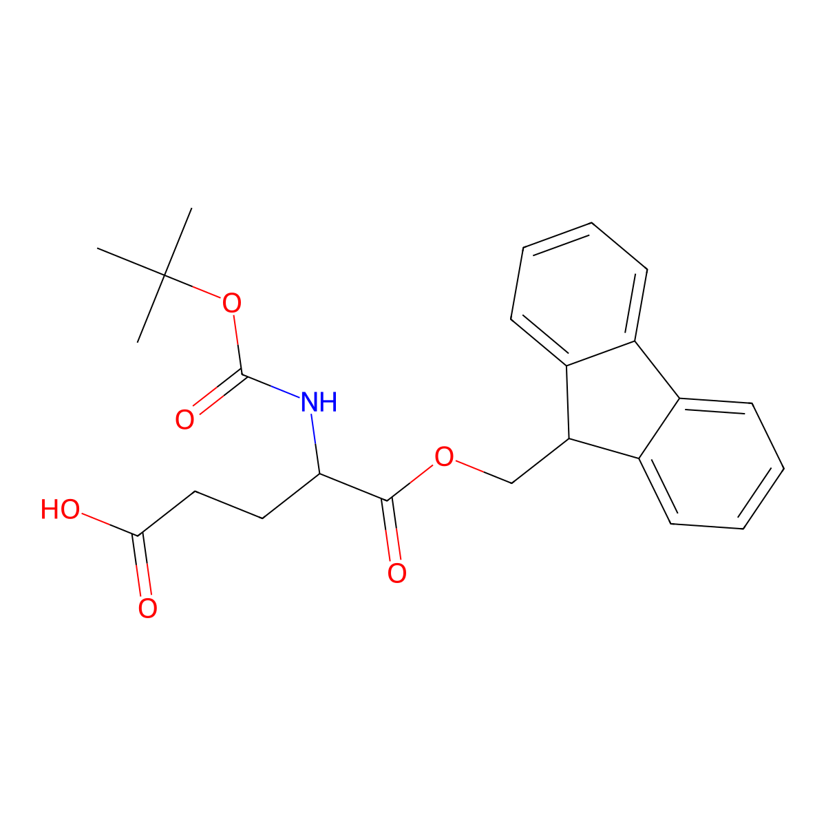 N-alpha-tert-Butyloxycarbonyl-glutamic acid beta-fluorenylmethyl ester molecular structure, CAS 133906-29-3