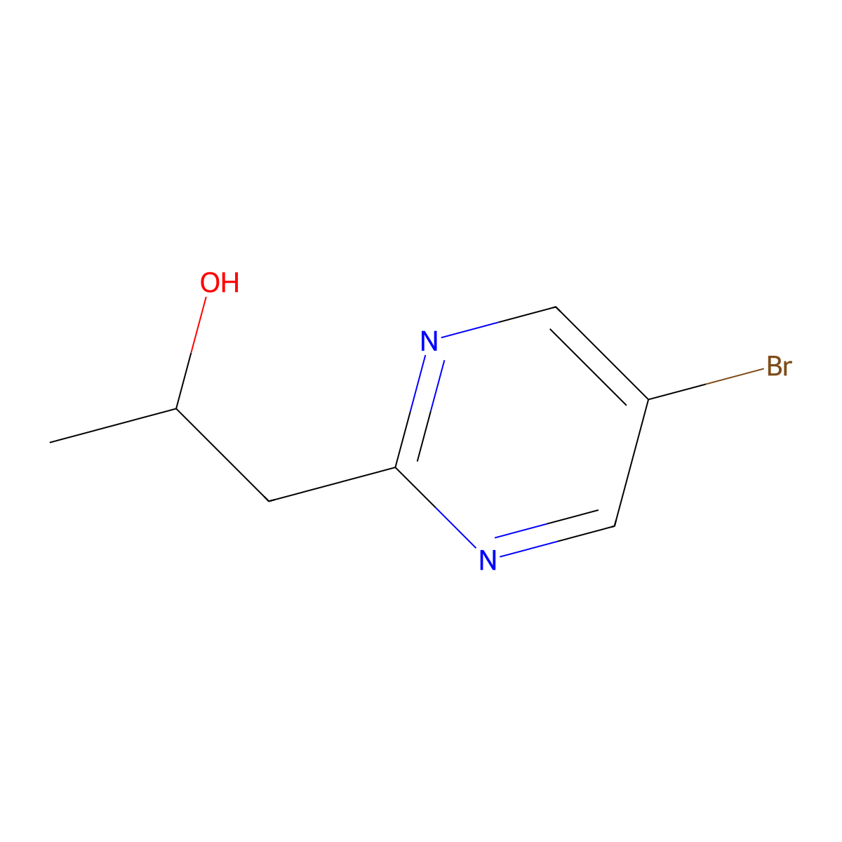 1-(5-Bromopyrimidin-2-yl)propan-2-ol molecular structure, CAS 1339060-31-9