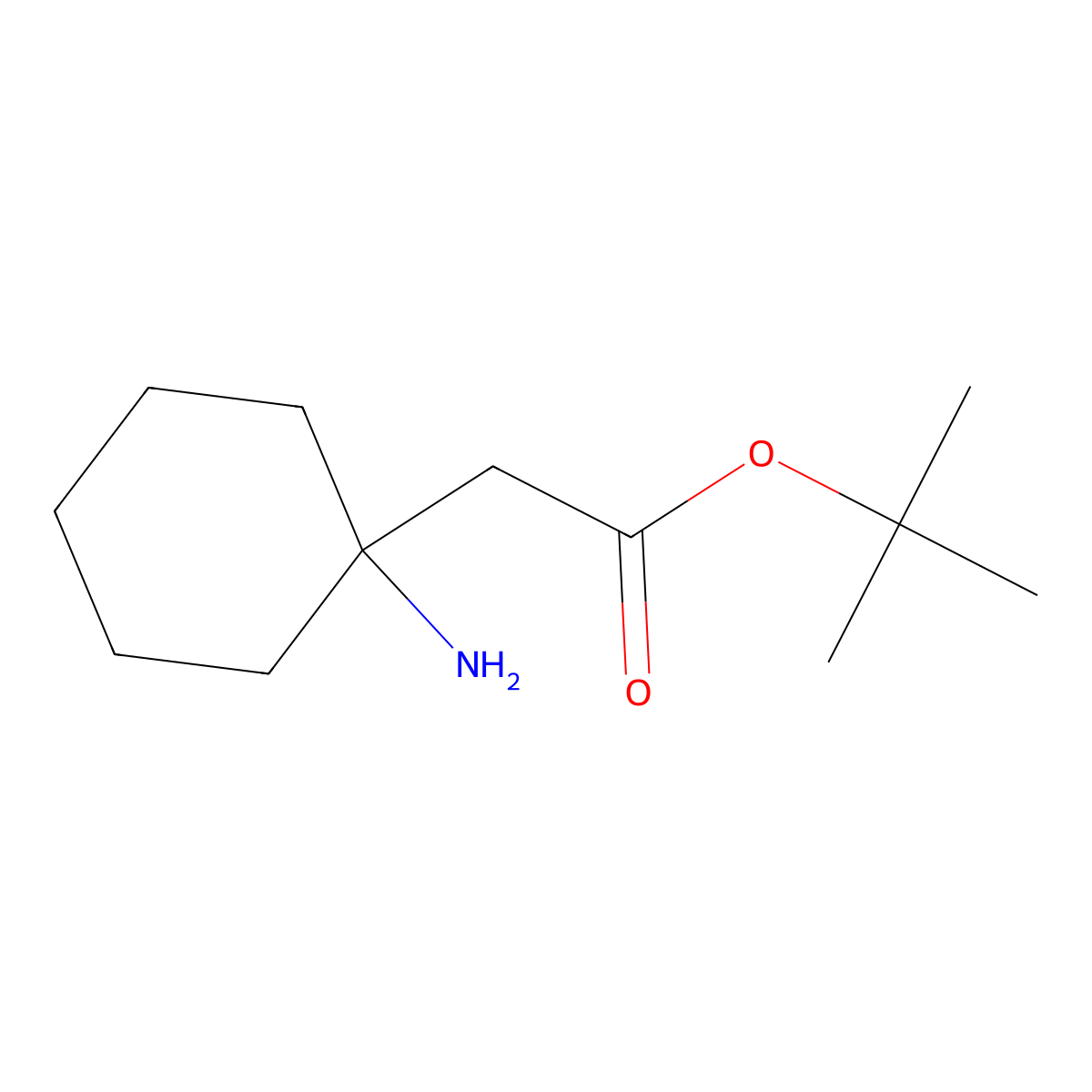 Tert-butyl 2-(1-aminocyclohexyl)acetate molecular structure, CAS 1339065-84-7