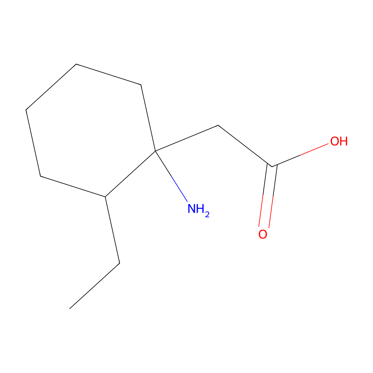 2-(1-Amino-2-ethylcyclohexyl)acetic acid molecular structure, CAS 1339069-28-1