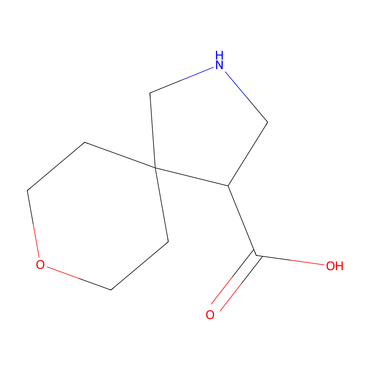 8-Oxa-2-azaspiro[4.5]decane-4-carboxylic acid molecular structure, CAS 1339071-65-6