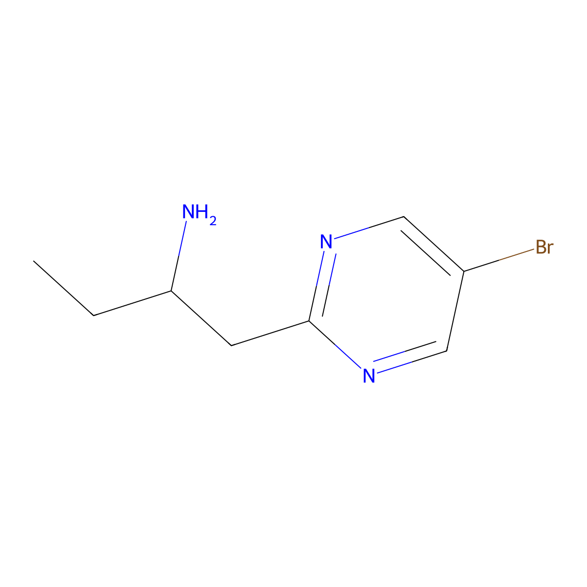 1-(5-Bromopyrimidin-2-yl)butan-2-amine molecular structure, CAS 1339072-71-7