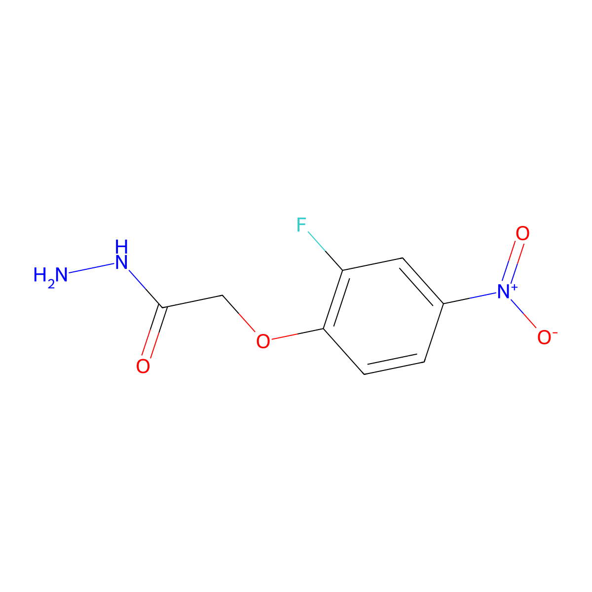 2-(2-Fluoro-4-nitrophenoxy)acetohydrazide molecular structure, CAS 1339073-38-9