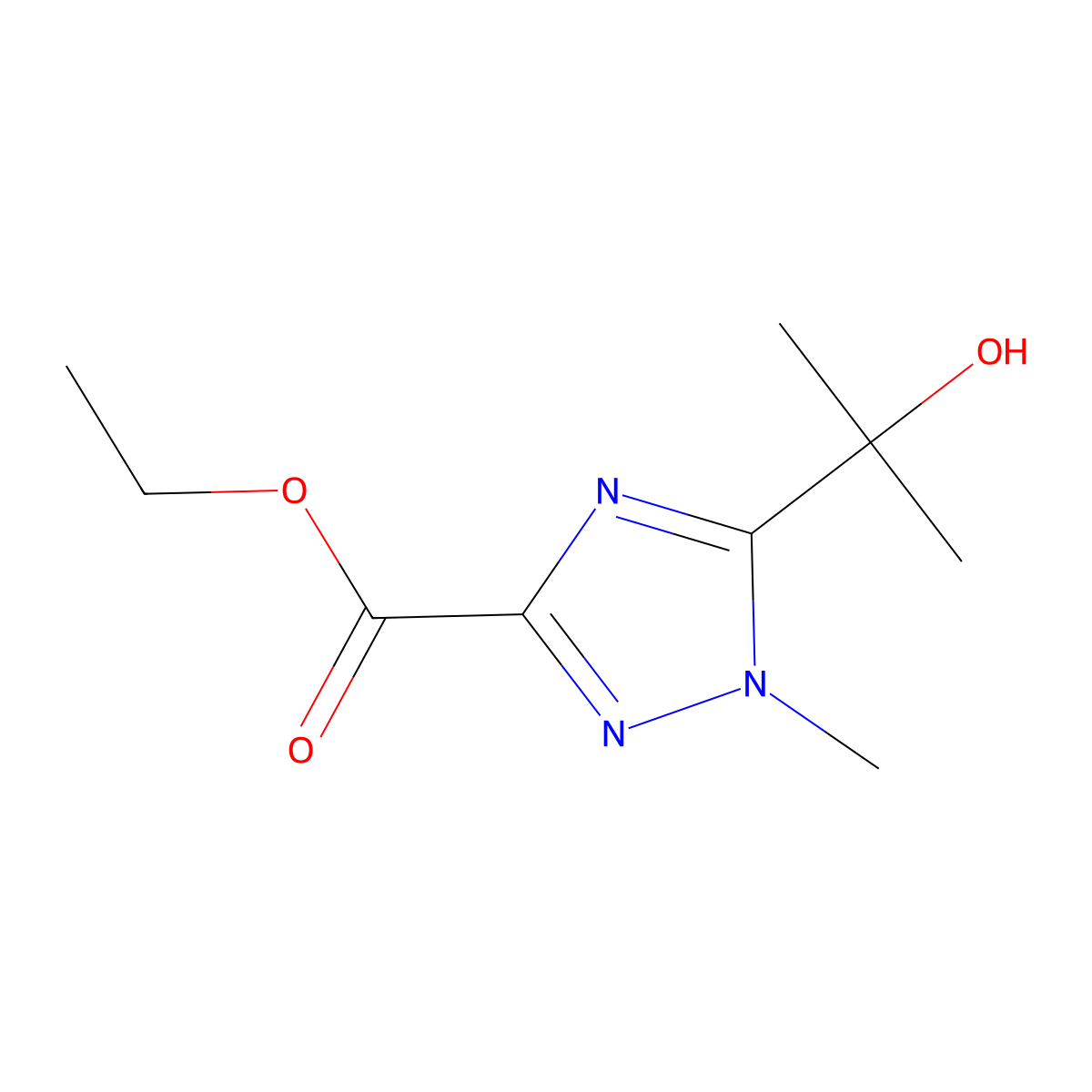 ethyl 5-(2-hydroxypropan-2-yl)-1-methyl-1H-1,2,4-triazole-3-carboxylate molecular structure, CAS 1339073-44-7