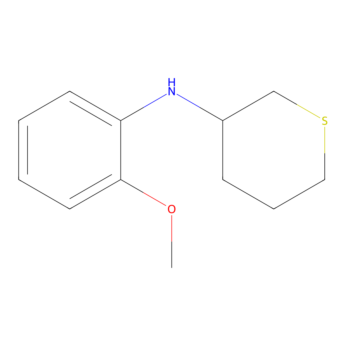 N-(2-methoxyphenyl)thian-3-amine molecular structure, CAS 1339075-62-5