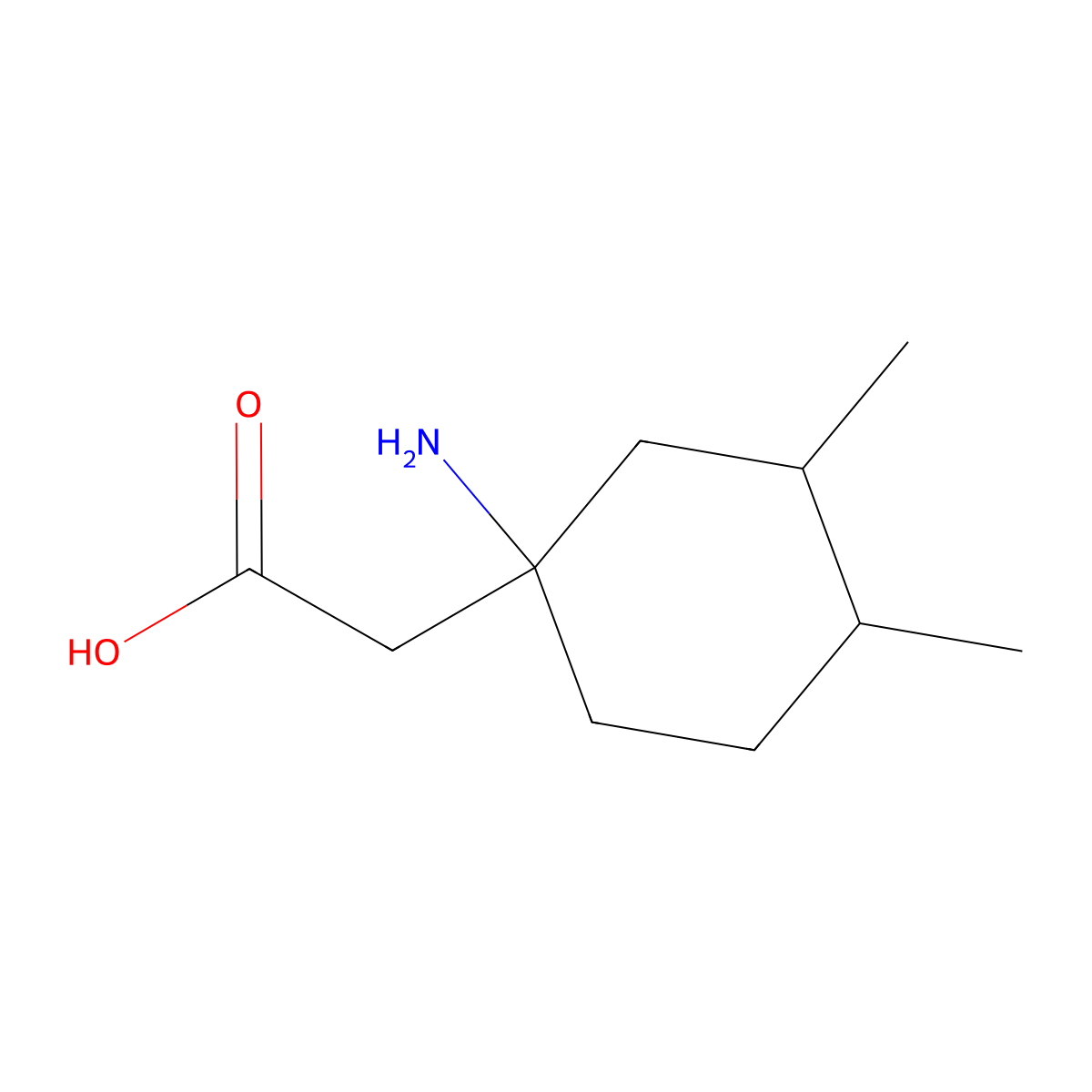 2-(1-Amino-3,4-dimethylcyclohexyl)acetic acid molecular structure, CAS 1339077-80-3