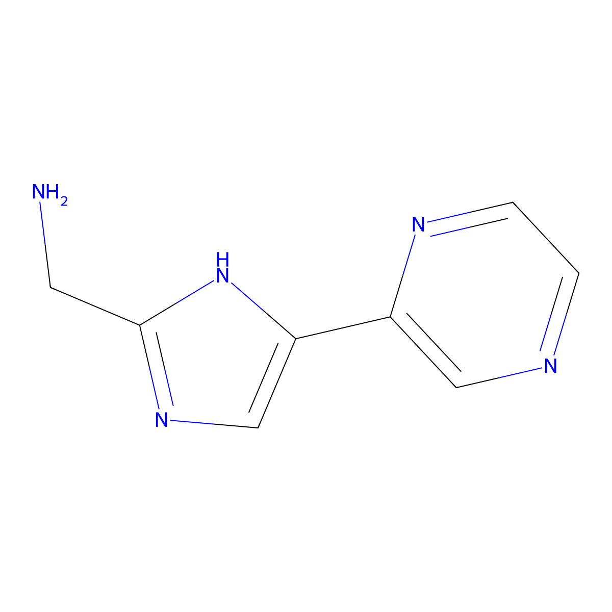 (5-(Pyrazin-2-yl)-1H-imidazol-2-yl)methanamine molecular structure, CAS 1339078-26-0
