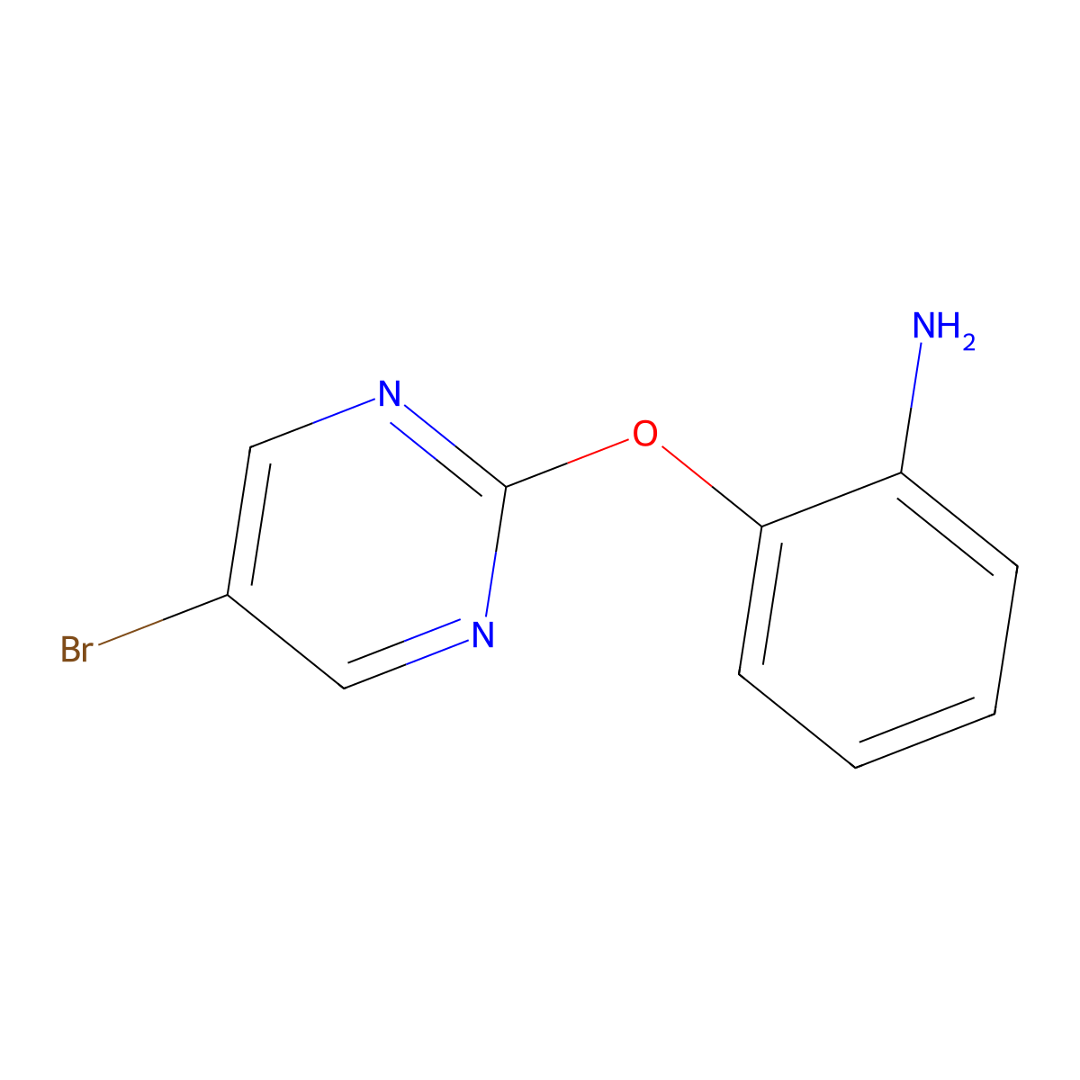 2-((5-Bromopyrimidin-2-yl)oxy)aniline molecular structure, CAS 1339079-13-8