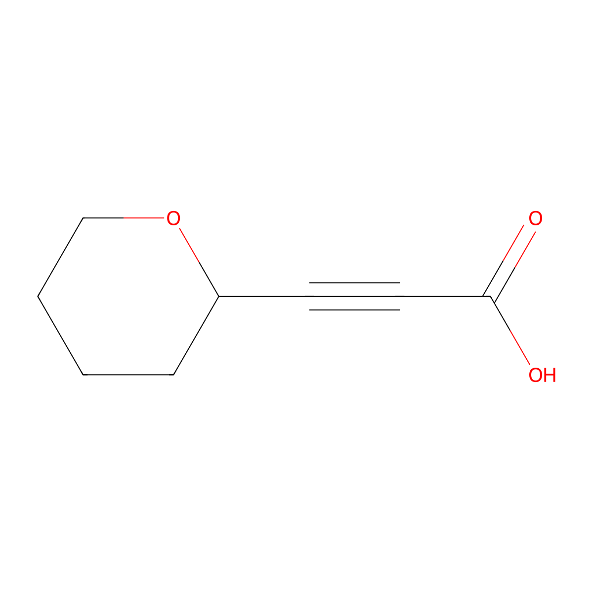 3-(Oxan-2-yl)prop-2-ynoic acid molecular structure, CAS 1339082-05-1