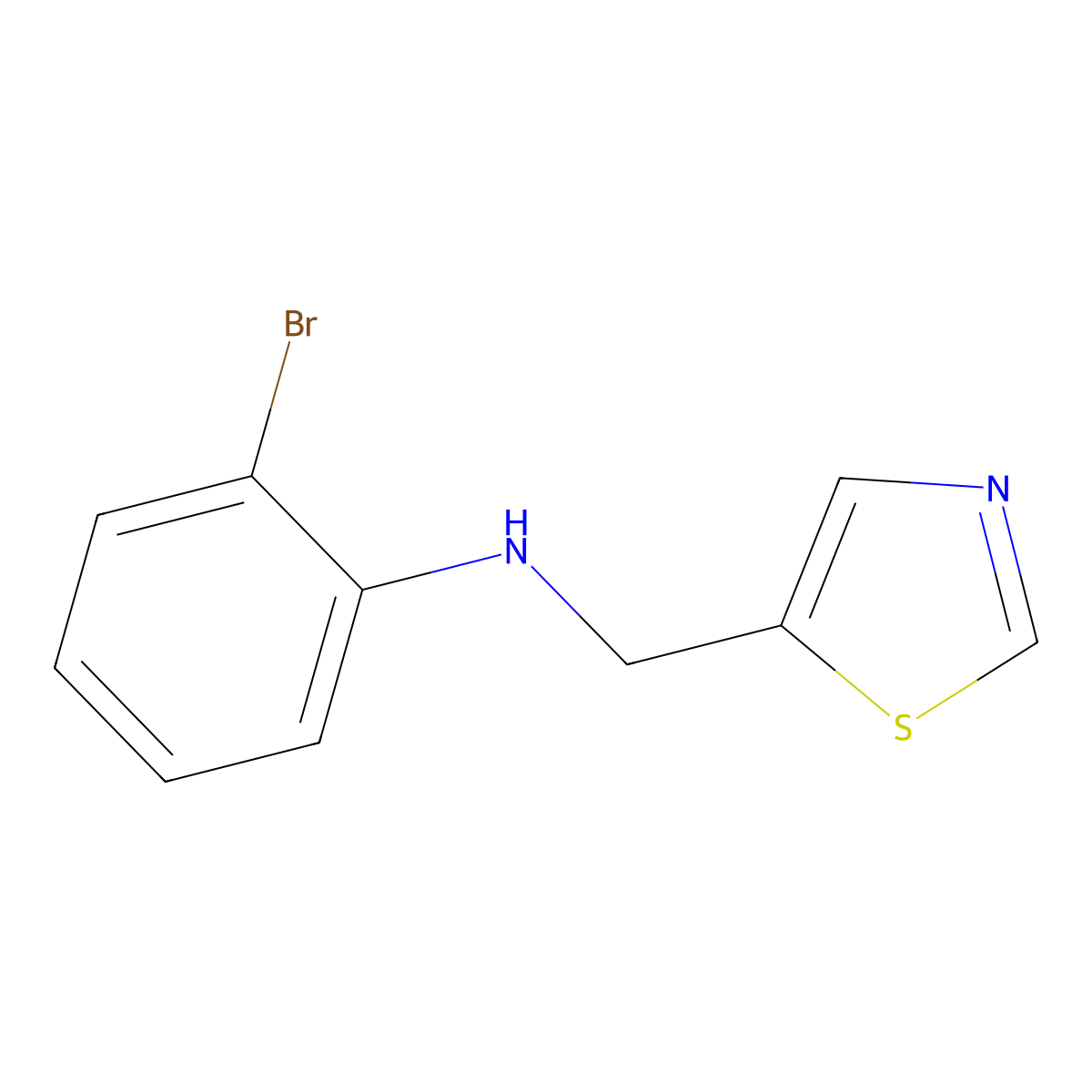 2-Bromo-N-(thiazol-5-ylmethyl)aniline molecular structure, CAS 1339082-37-9