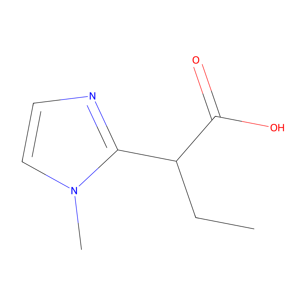2-(1-methyl-1H-imidazol-2-yl)butanoic acid molecular structure, CAS 1339085-11-8